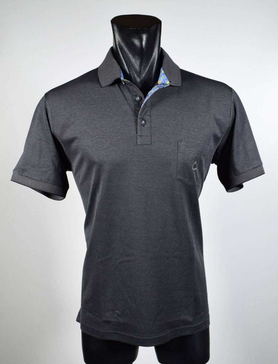 Vela Blu Polo Nera Velablu In Filo Di Scozia Modern Fit