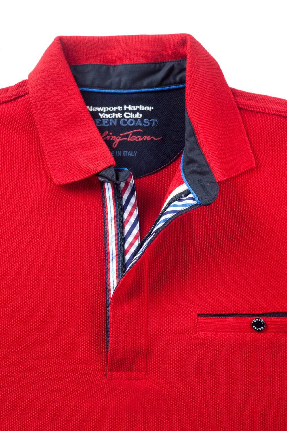 Green Coast Polo Rossa Green Coast Modern Fit Filato Nautico Idrorepellente