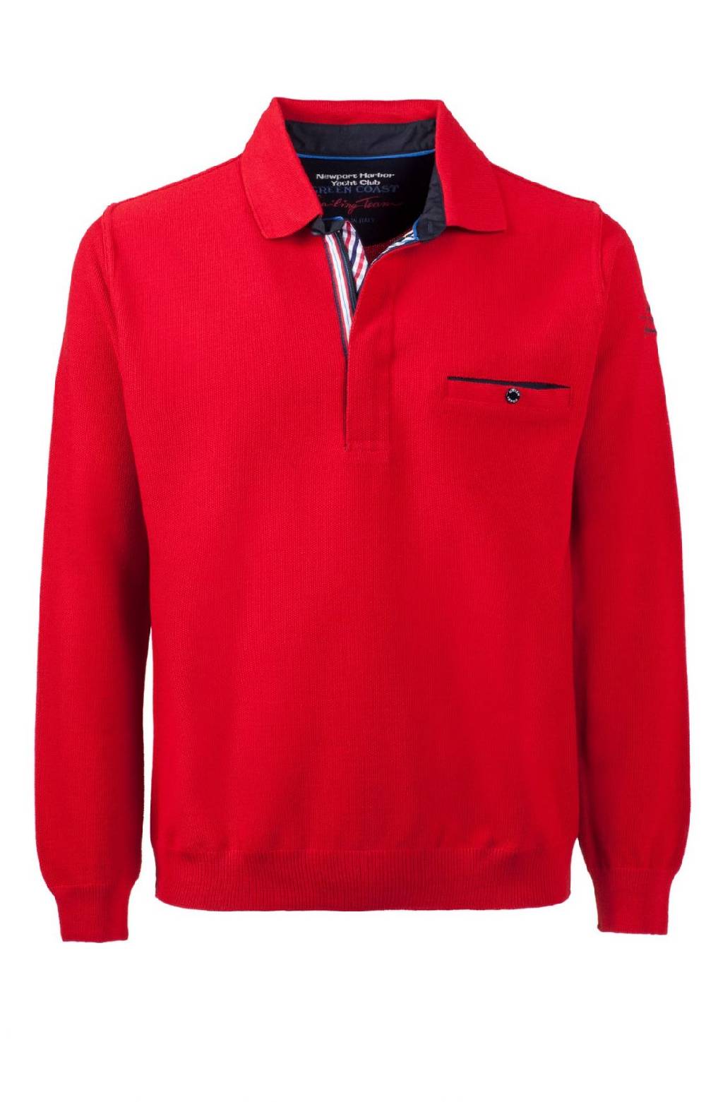 Green Coast Polo rossa green coast modern fit filato nautico idrorepellente