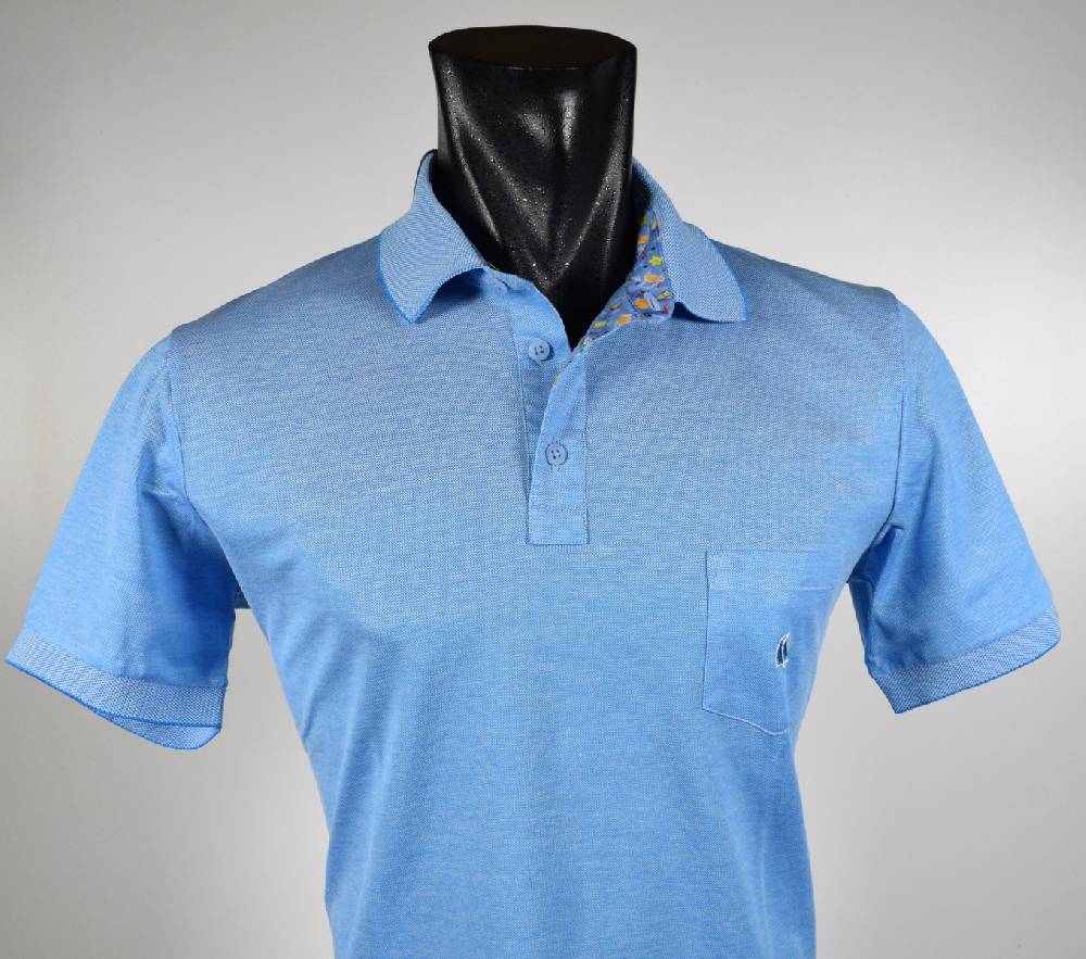 Vela Blu Polo turchese velablu in filo di scozia modern fit