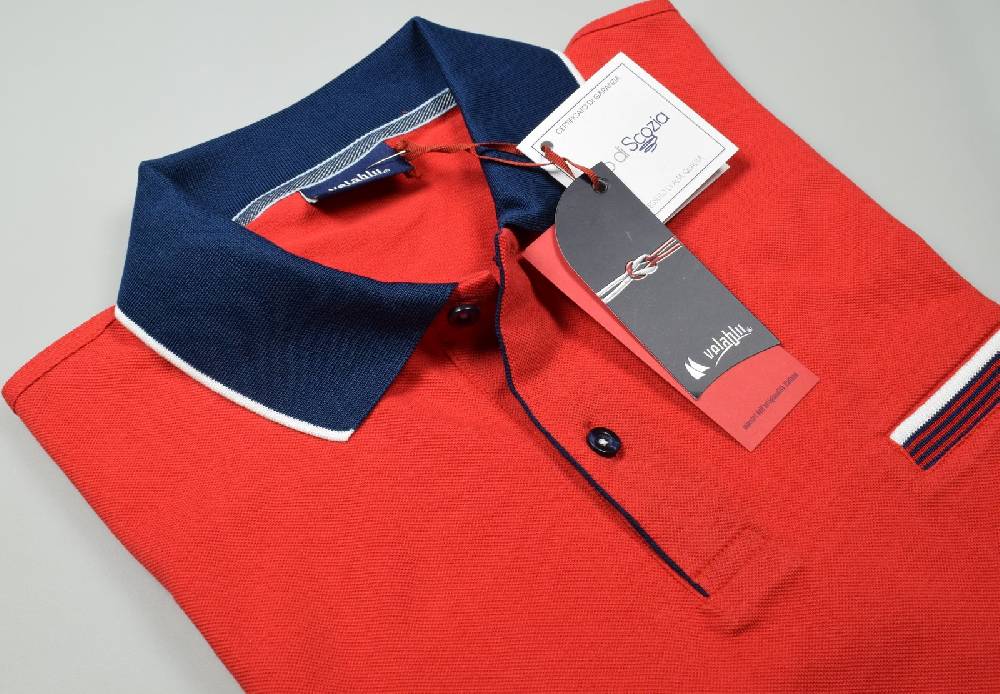 Vela Blu Polo Vela Blu In Filo Di Scozia Rossa Modern Fit