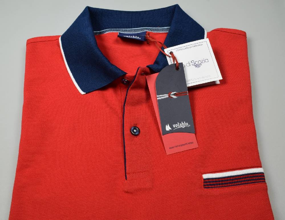 Vela Blu Polo Vela Blu In Filo Di Scozia Rossa Modern Fit