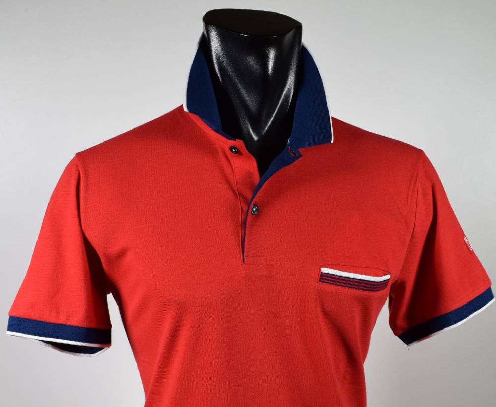 Vela Blu Polo vela blu in filo di scozia rossa modern fit