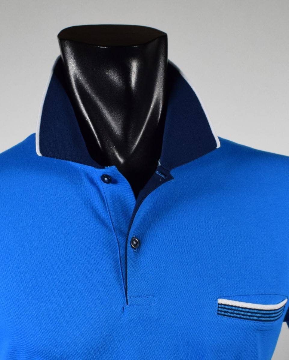 Vela Blu Polo Vela Blu In Filo Di Scozia Turchese Modern Fit