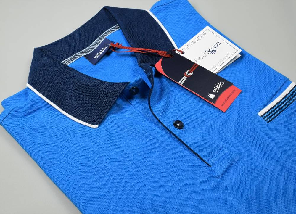 Vela Blu Polo Vela Blu In Filo Di Scozia Turchese Modern Fit