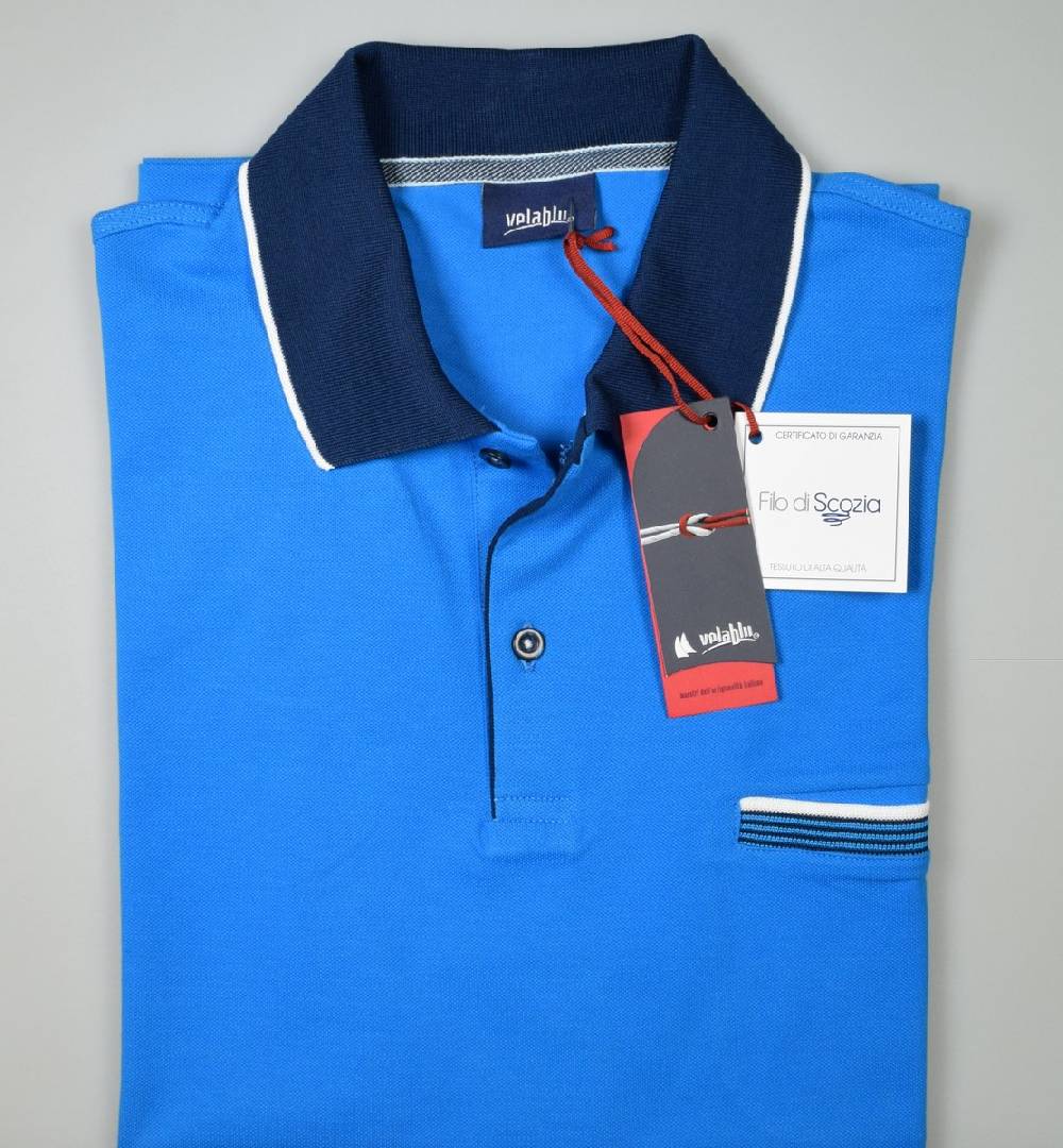 Vela Blu Polo Vela Blu In Filo Di Scozia Turchese Modern Fit