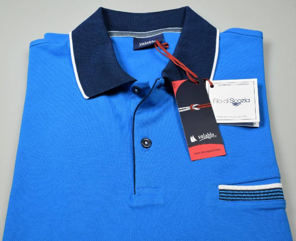 Vela Blu Polo Vela Blu In Filo Di Scozia Turchese Modern Fit