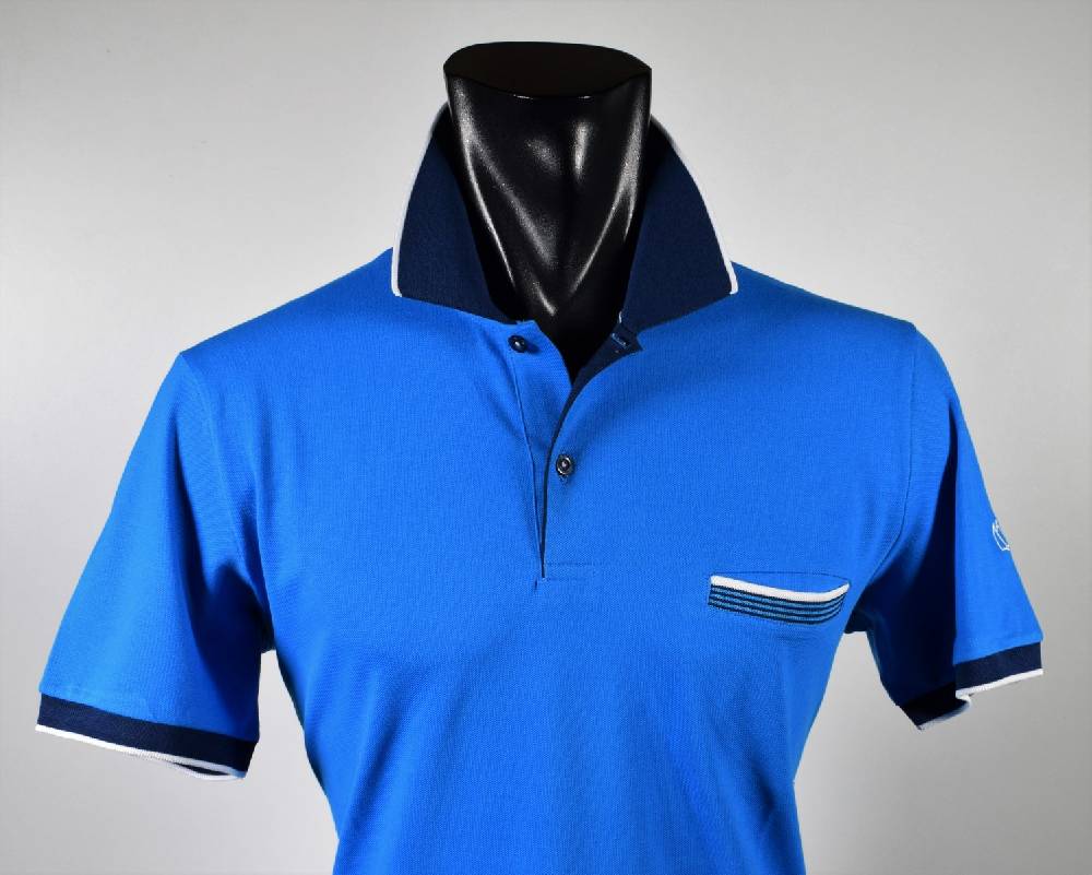 Vela Blu Polo vela blu in filo di scozia turchese modern fit