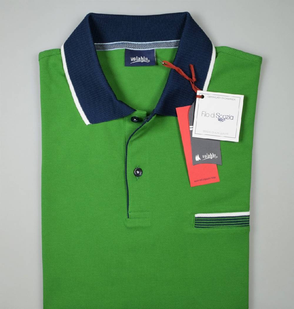 Vela Blu Polo Vela Blu In Filo Di Scozia Verde Modern Fit