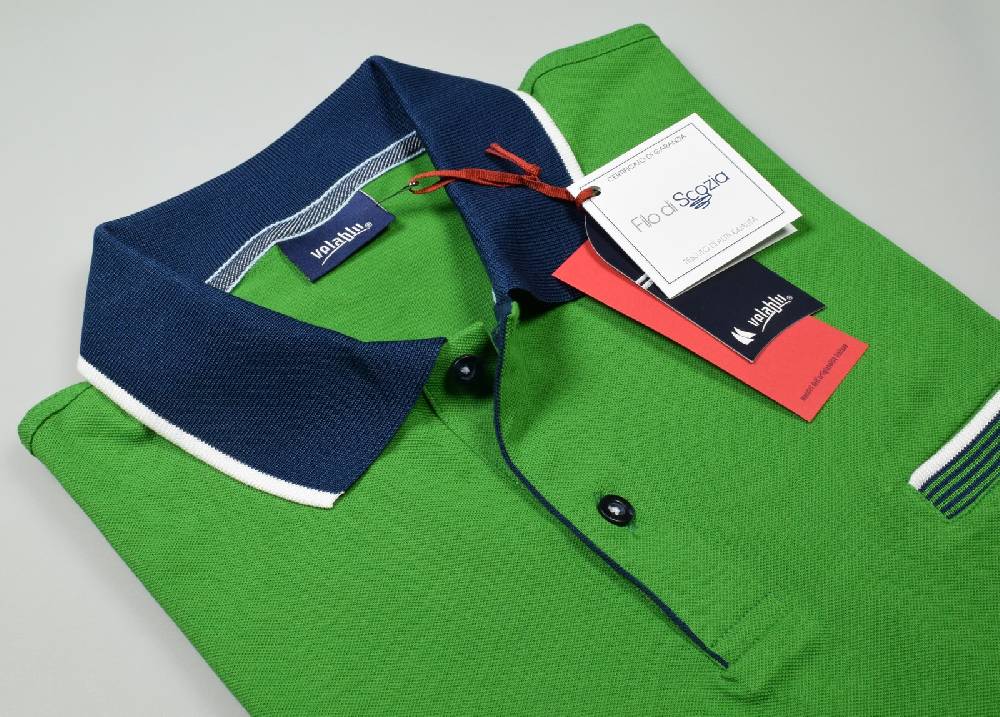 Vela Blu Polo Vela Blu In Filo Di Scozia Verde Modern Fit