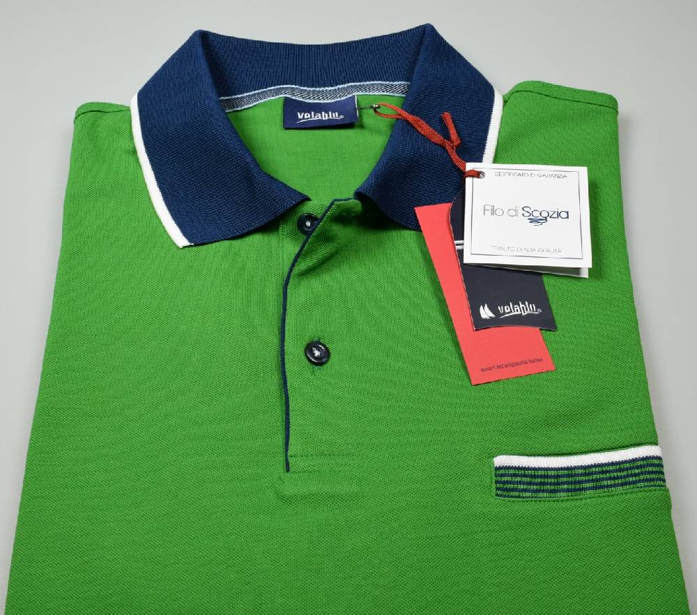 Vela Blu Polo Vela Blu In Filo Di Scozia Verde Modern Fit