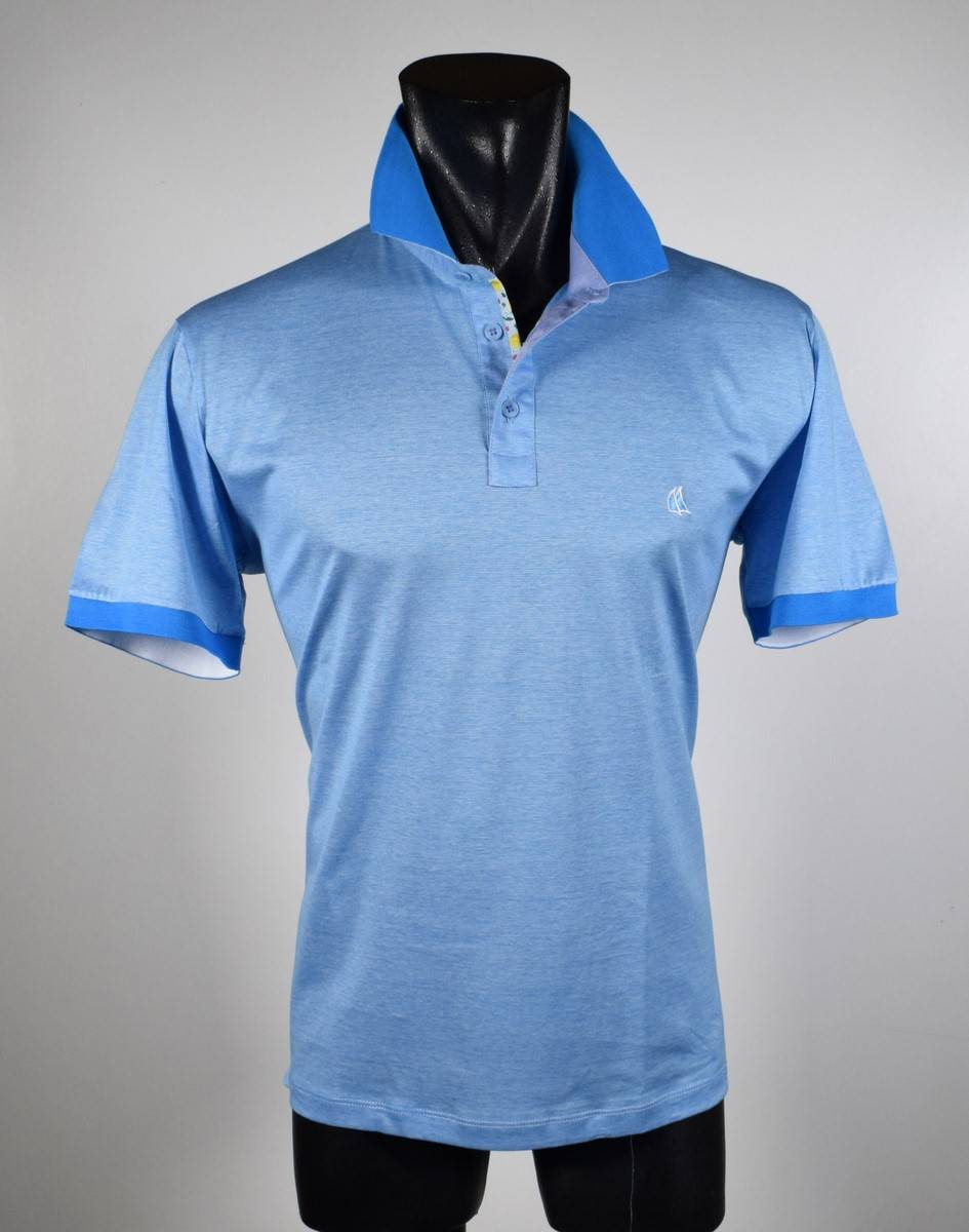Vela Blu Polo Vela Blu Turchese In Filo Di Scozia Modern Fit