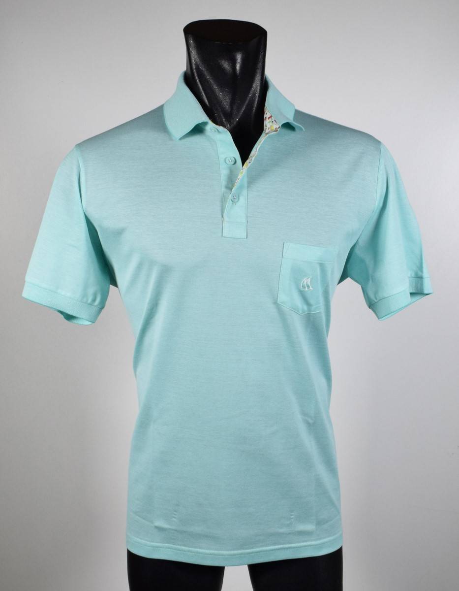 Vela Blu Polo Verde Acqua Velablu In Filo Di Scozia Modern Fit