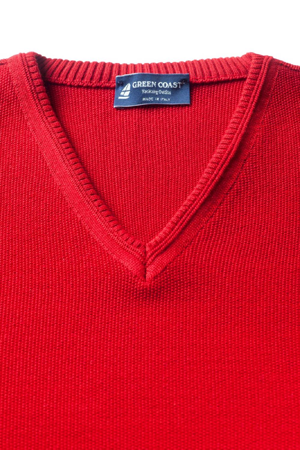Green Coast Pullover Rosso Green Coast Modern Fit Made In Italy