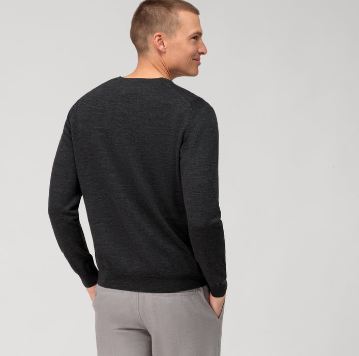 Olymp Pullover Scollo A V Grigio Antracite Olymp Regular Fit