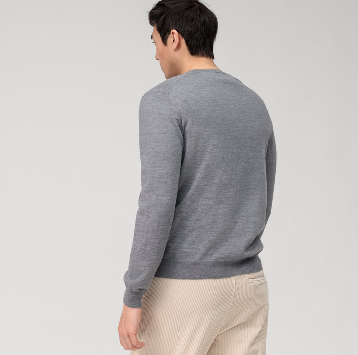 Olymp Pullover Scollo A V Grigio Medio Olymp Regular Fit
