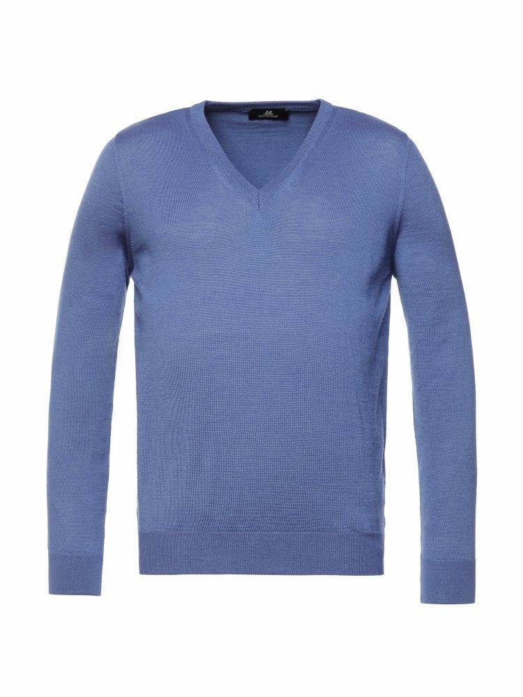 Montechiaro Pullover Scollo A V Montechiaro In Misto Lana Pettinata Modern Fit