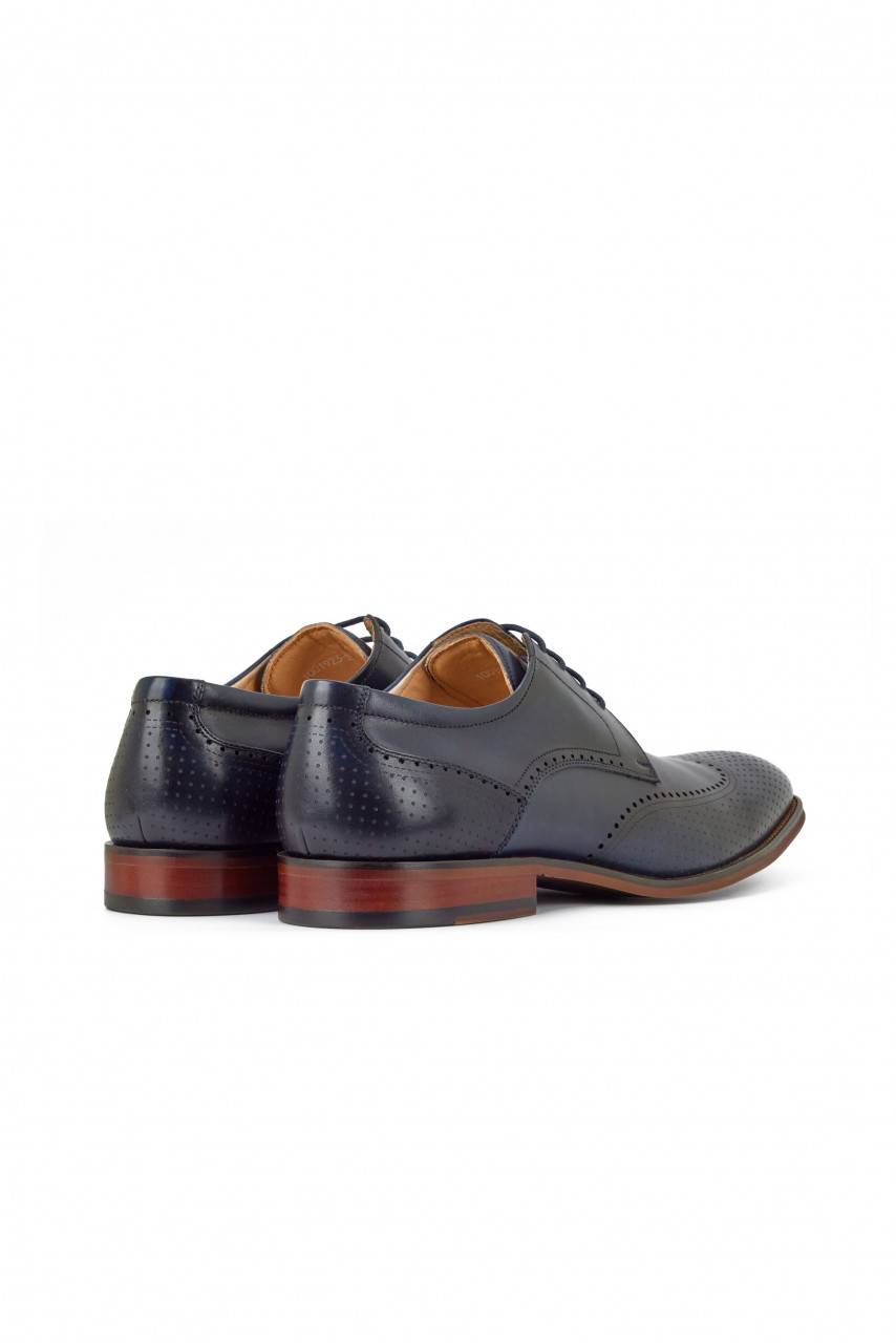 Digel Scarpa Derby All'inglese Blu Elegante Digel In Vera Pelle