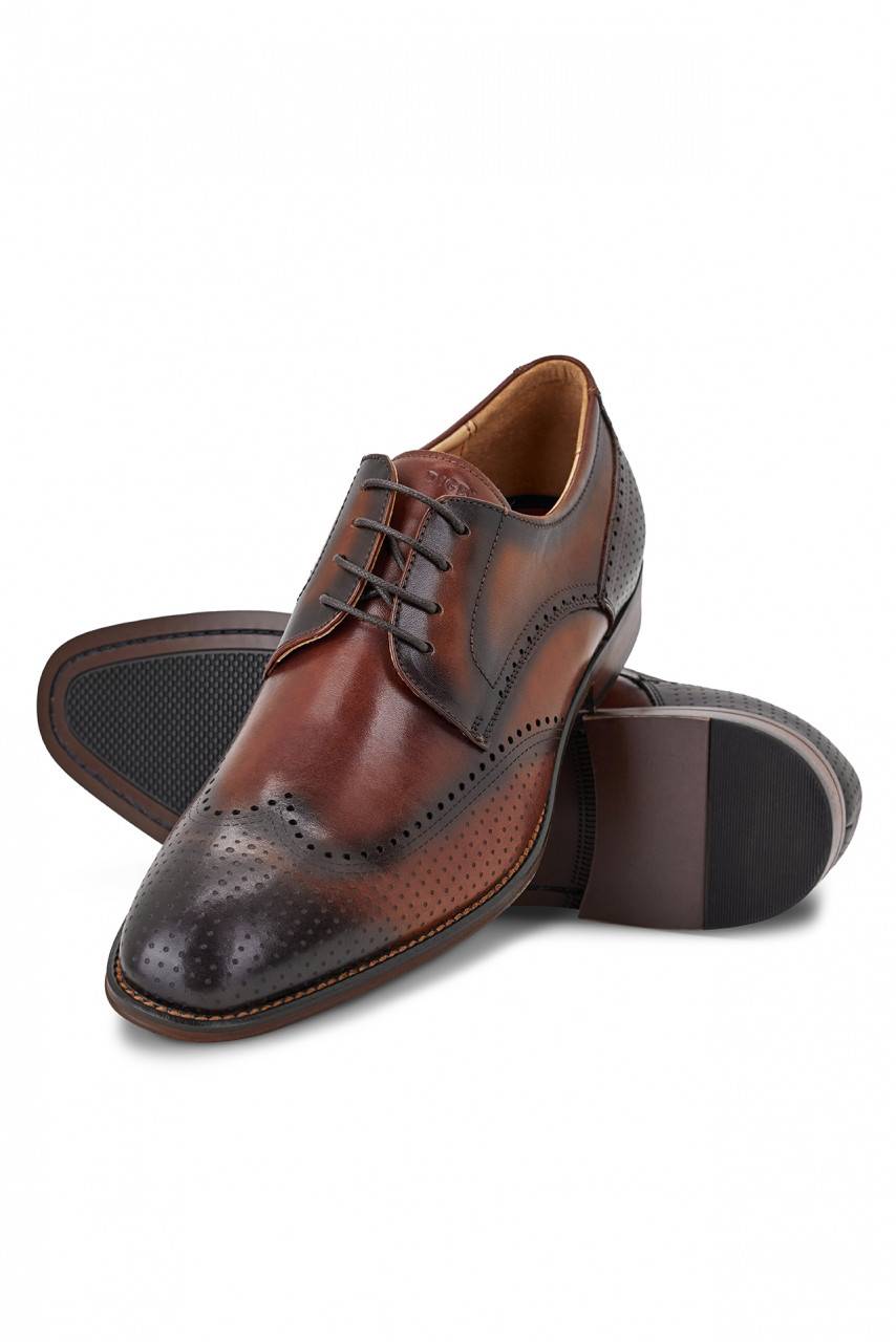 Digel Scarpa Derby All'inglese Color Cognac Elegante Digel In Vera Pelle