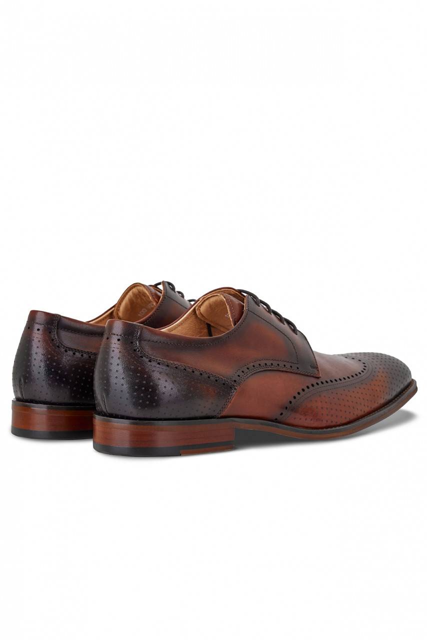 Digel Scarpa Derby All'inglese Color Cognac Elegante Digel In Vera Pelle