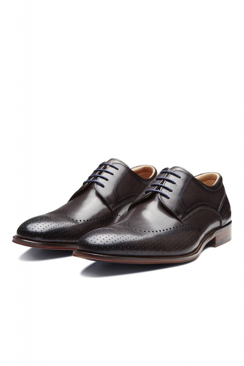 Digel Scarpa derby all'inglese grigio scuro elegante digel in vera pelle