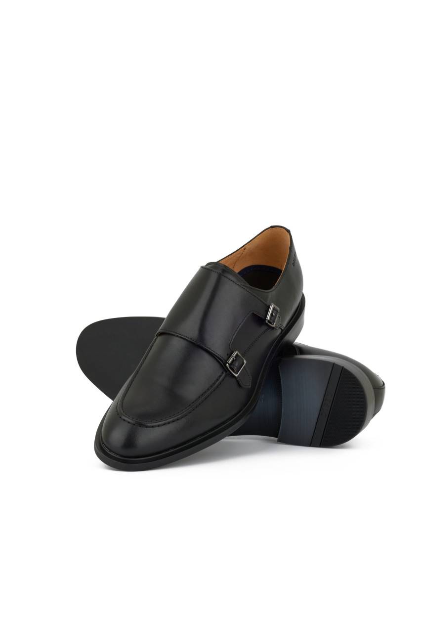 Digel Scarpa Digel Nera Con Doppia Fibbia In Pelle Di Vitello