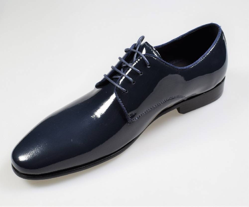 Digel Scarpa Elegante Da Cerimonia Blu Digel In Vera Pelle Verniciata