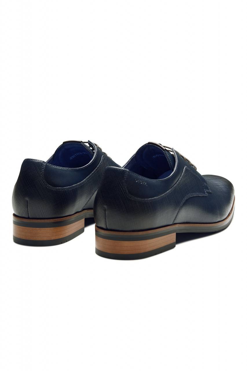 Digel Scarpa Elegante Derby Stringata Blu Digel In Pelle Lavorata