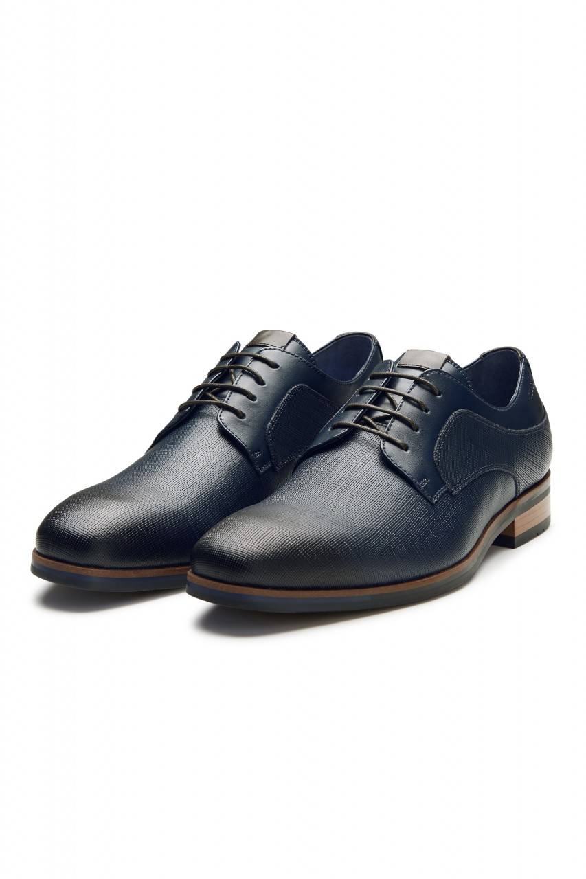 Digel Scarpa elegante derby stringata blu digel in pelle lavorata