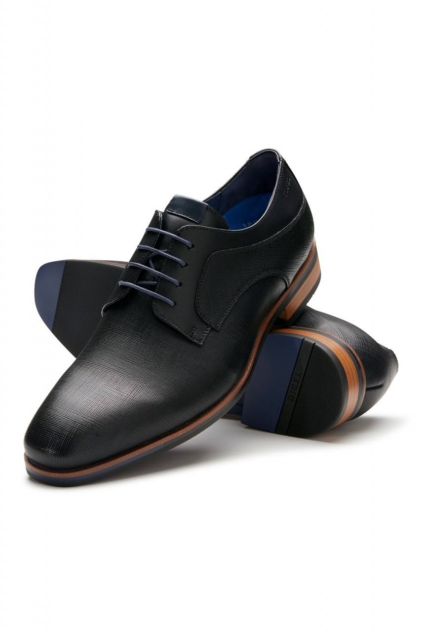 Digel Scarpa Elegante Derby Stringata Nera Digel In Pelle Lavorata