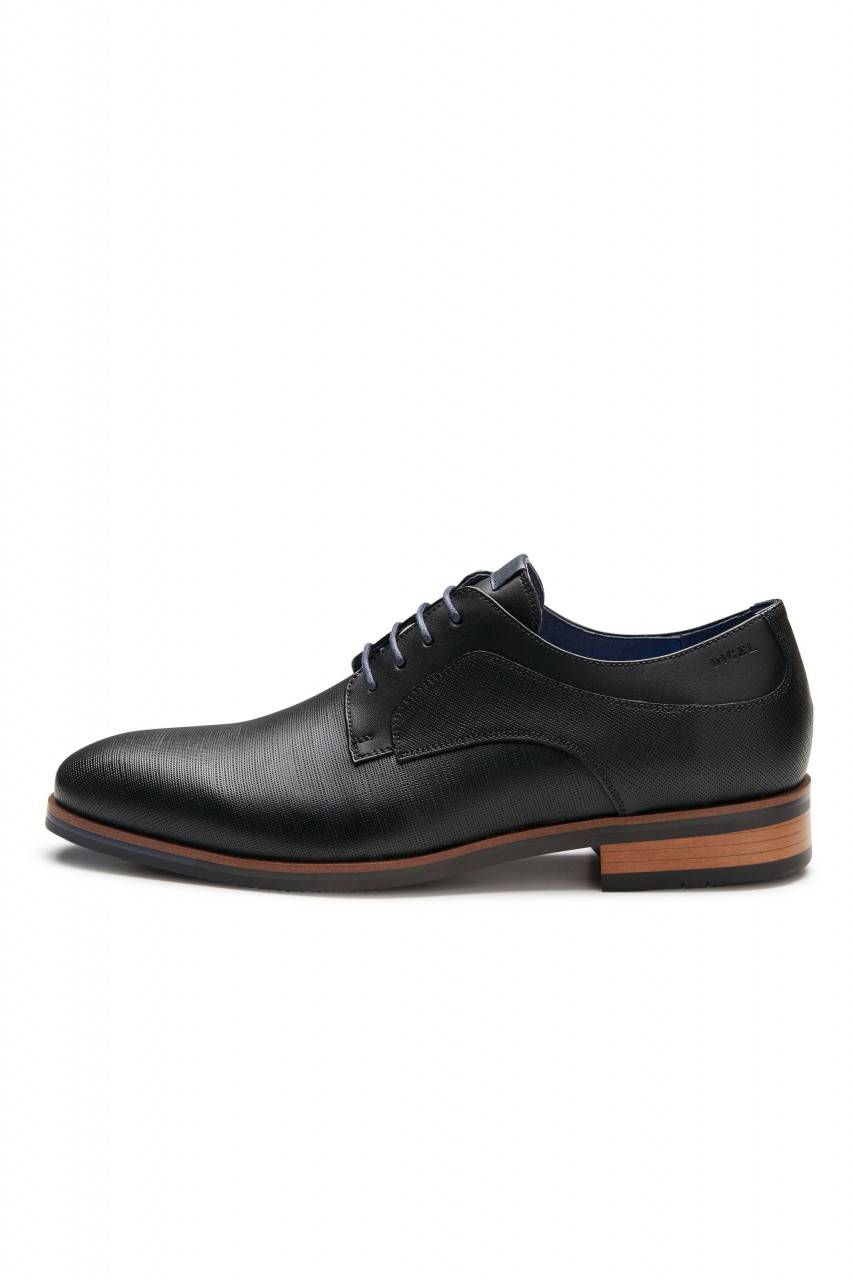 Digel Scarpa Elegante Derby Stringata Nera Digel In Pelle Lavorata