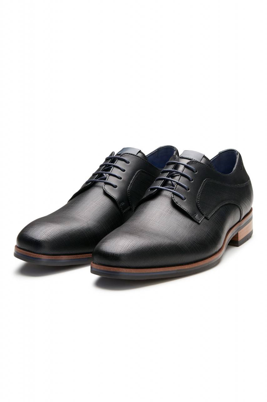 Digel Scarpa elegante derby stringata nera digel in pelle lavorata