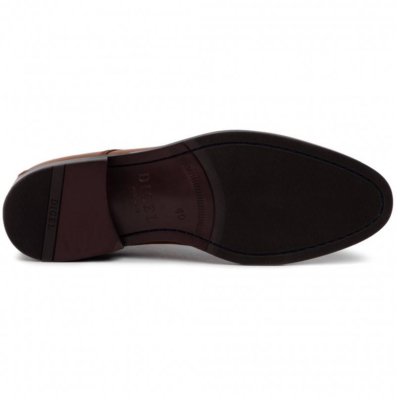 Digel Scarpa Modello Derby Digel Color Cognac In Vera Pelle