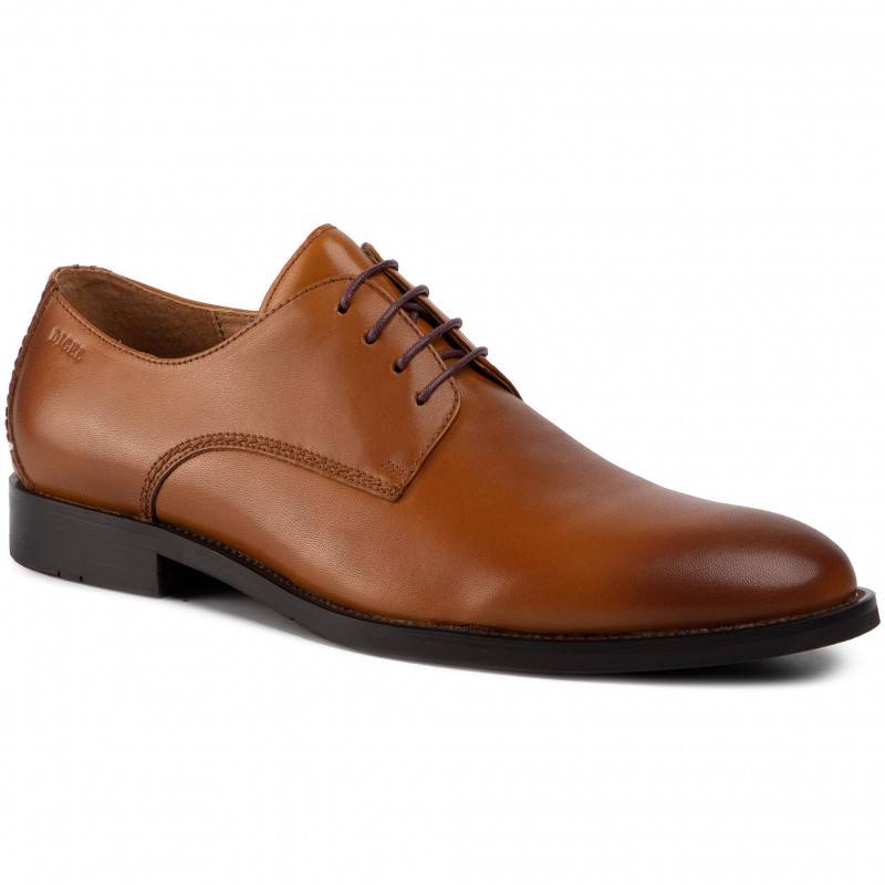 Digel Scarpa Modello Derby Digel Color Cognac In Vera Pelle