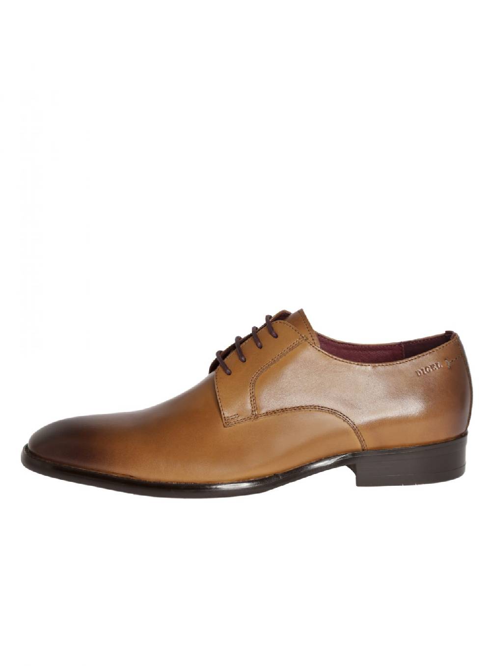 Digel Scarpa Stringata Digel Color Cognac In Vera Pelle
