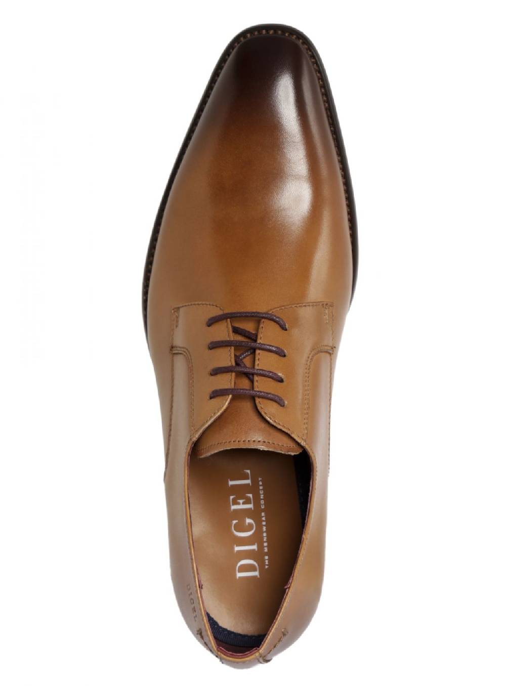 Digel Scarpa Stringata Digel Color Cognac In Vera Pelle