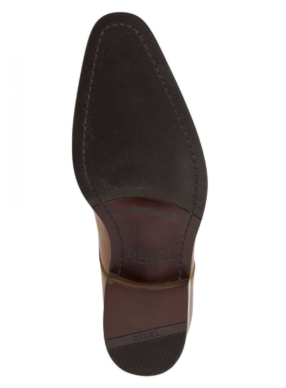 Digel Scarpa Stringata Digel Color Cognac In Vera Pelle