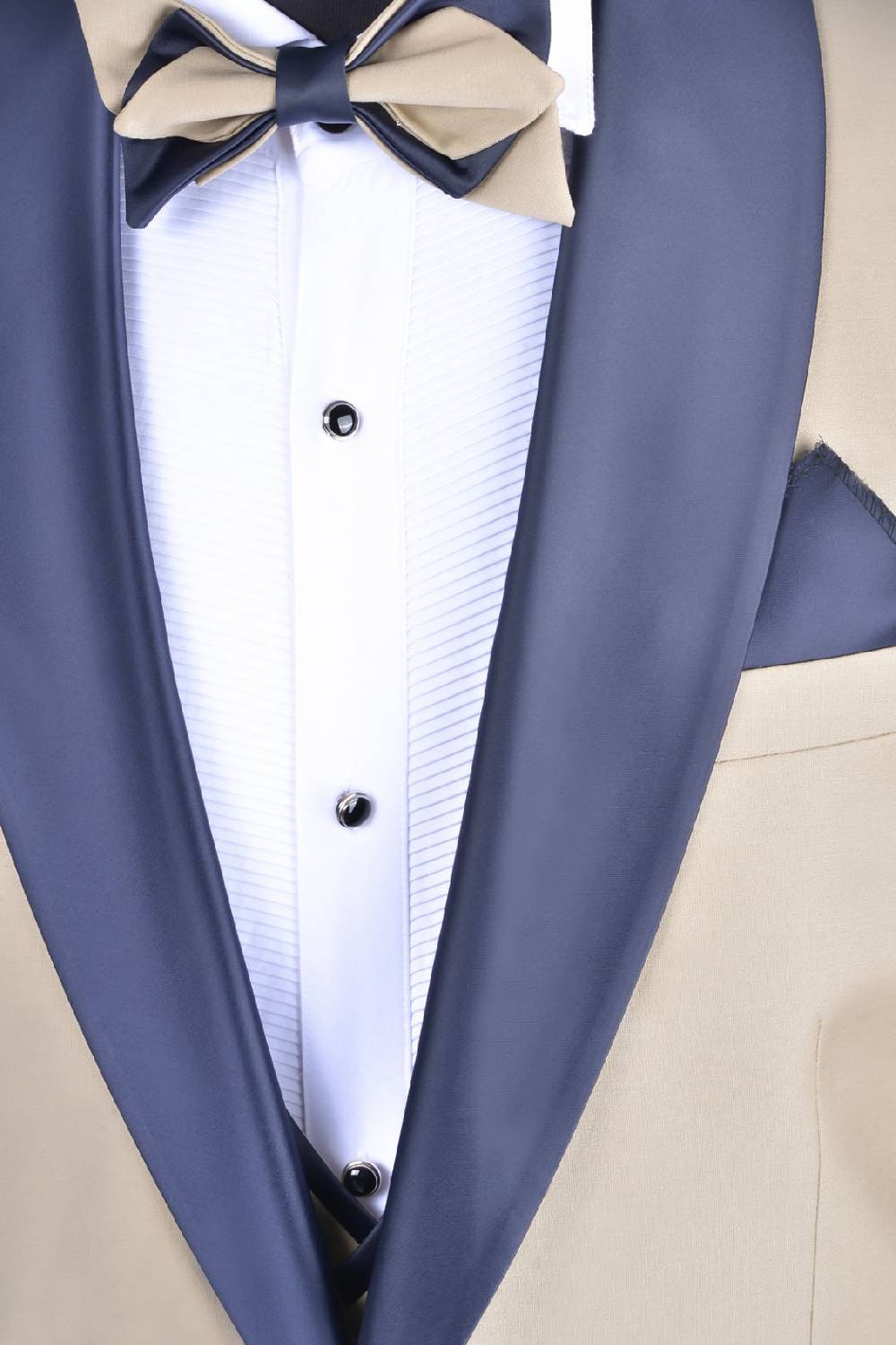 Baggi Smoking Beige Baggi Cerimonia Slim Fit Completo Di Panciotto E Papillon