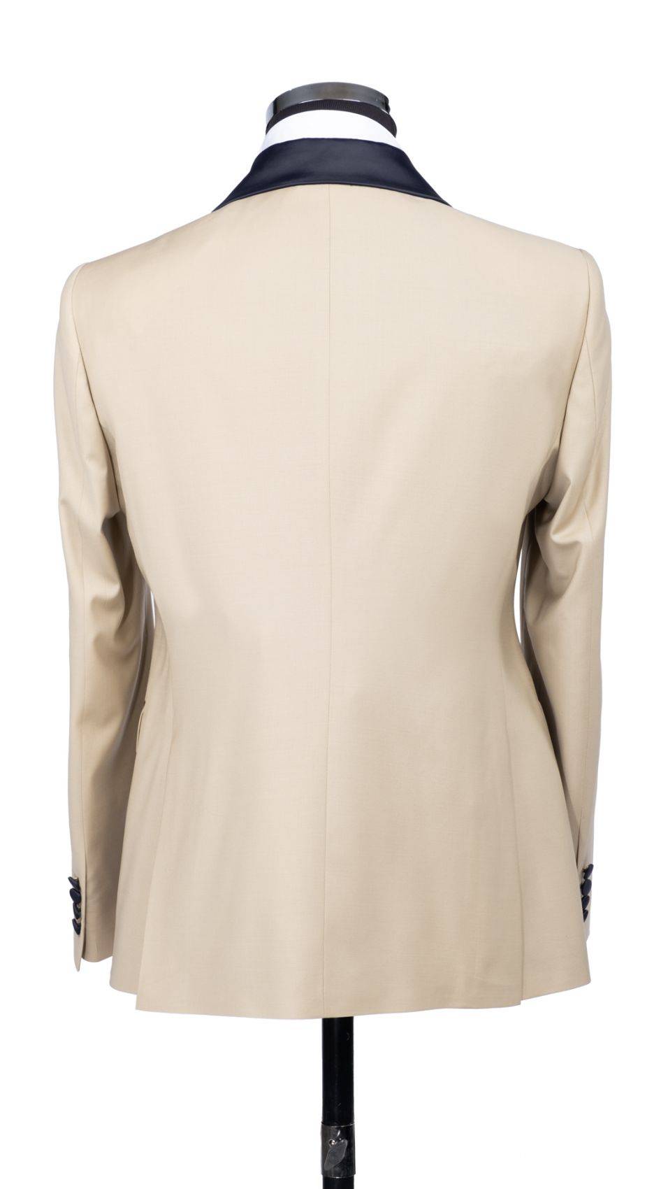 Baggi Smoking Beige Doppiopetto Baggi Cerimonia Slim Fit