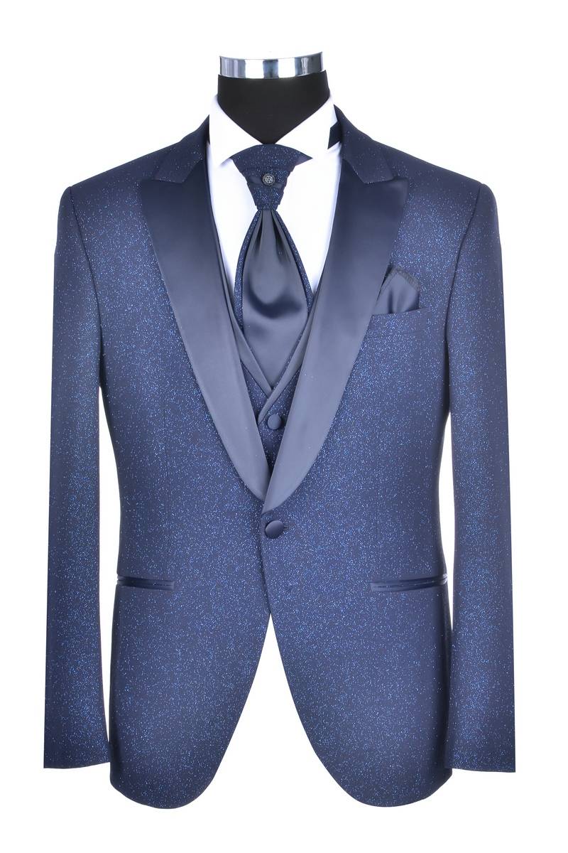 Baggi Smoking Blu Baggi Slim Fit Con Petto A Lancia