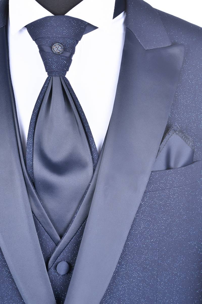 Baggi Smoking Blu Baggi Slim Fit Con Petto A Lancia