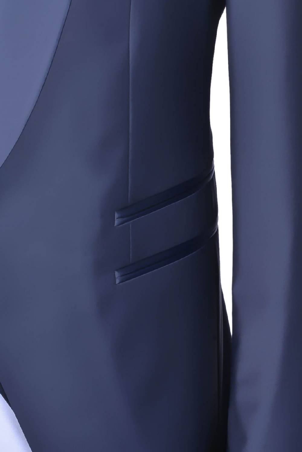 Baggi Smoking Blu Navy Baggi Slim Fit Con Gilet E Plastron