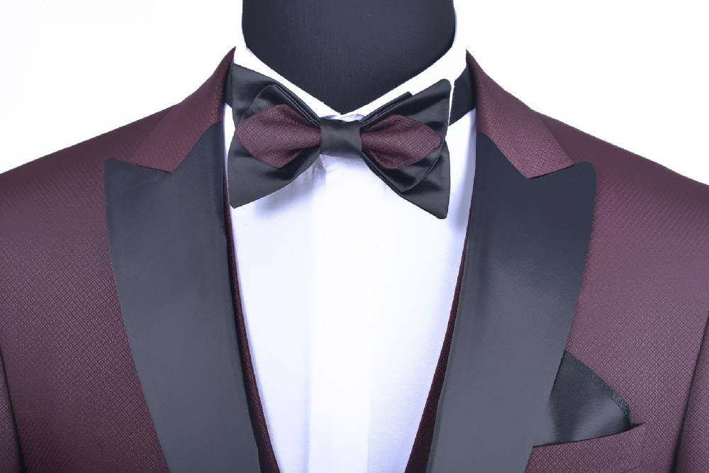 Baggi Smoking Bordeaux Baggi Completo Di Panciotto E Papillon