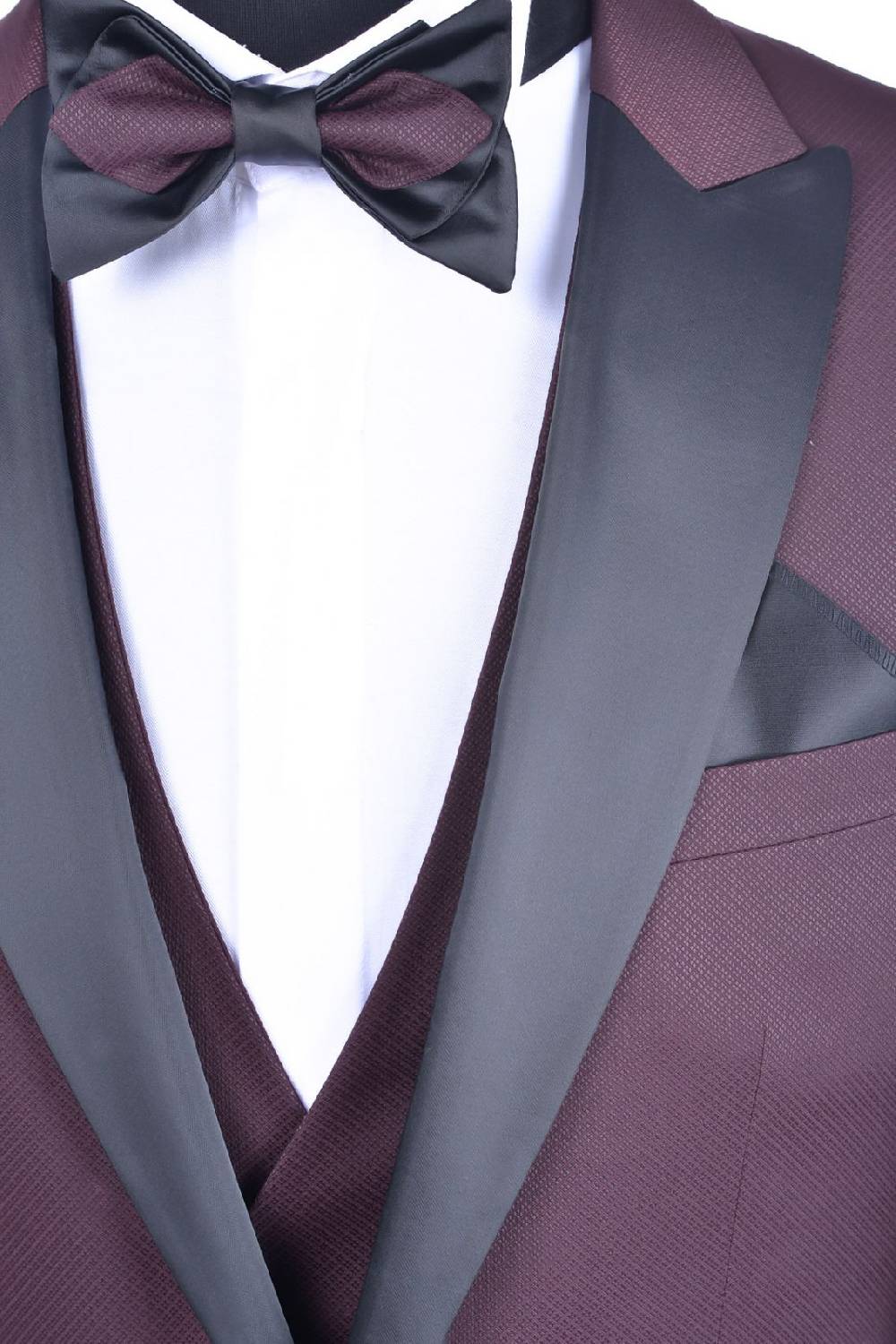 Baggi Smoking Bordeaux Baggi Completo Di Panciotto E Papillon