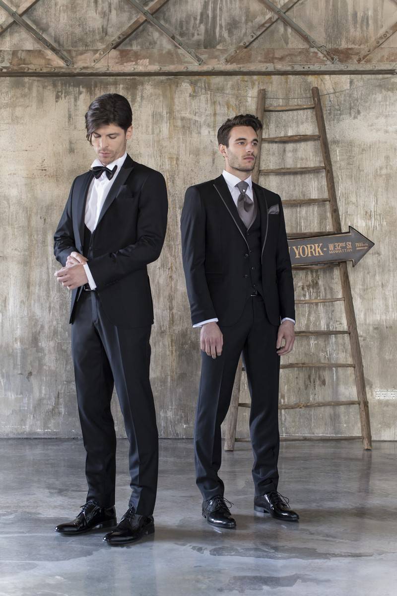 Musani Milano Cerimonia Smoking Con Panciotto Nero Slim Fit Musani Cerimonia