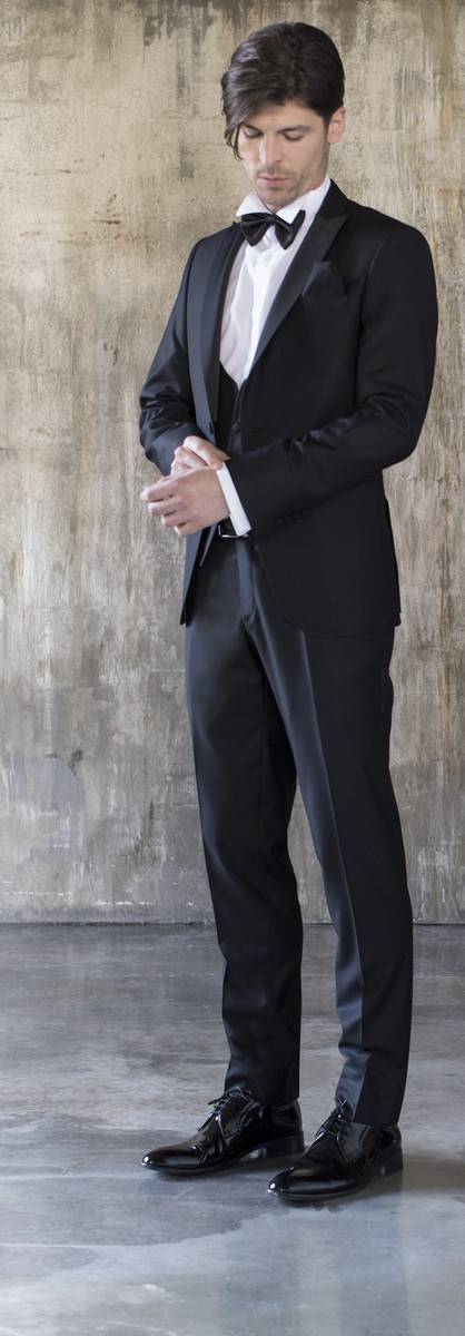Musani Milano Cerimonia Smoking con panciotto nero slim fit musani cerimonia