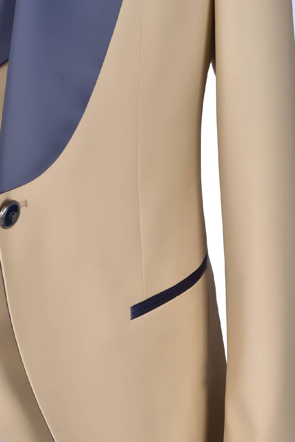 Baggi Smoking Con Petto A Lancia Beige Baggi Slim Fit Con Gilet E Plastron