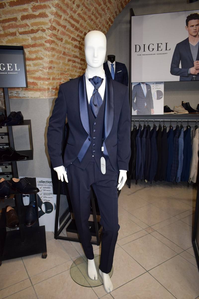 Musani Milano Cerimonia Smoking Da Sposo Moderno Blu Musani Cerimonia