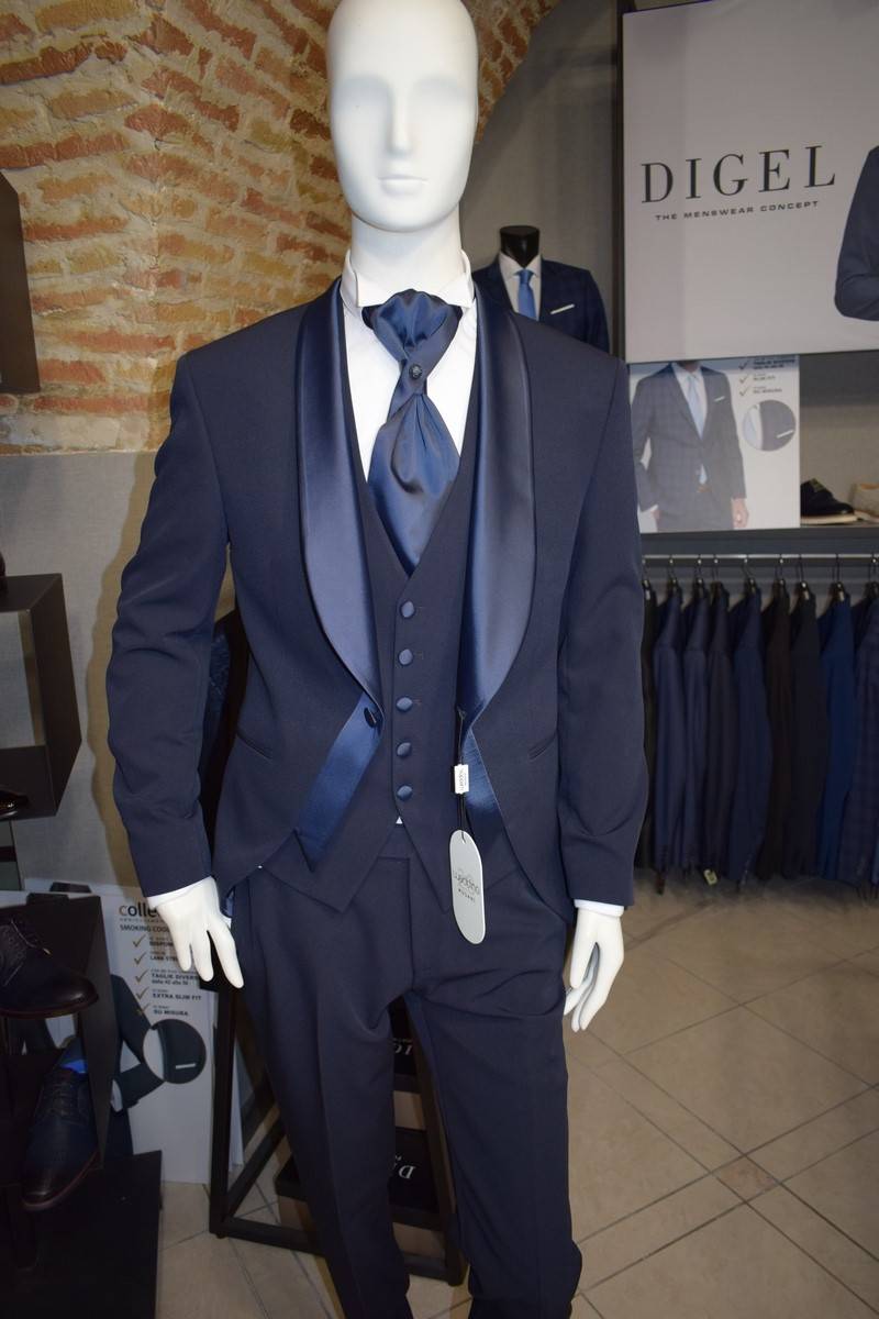 Musani Milano Cerimonia Smoking Da Sposo Moderno Blu Musani Cerimonia