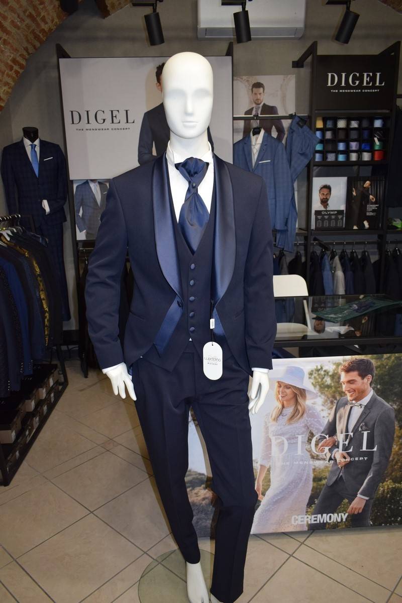 Musani Milano Cerimonia Smoking Da Sposo Moderno Blu Musani Cerimonia